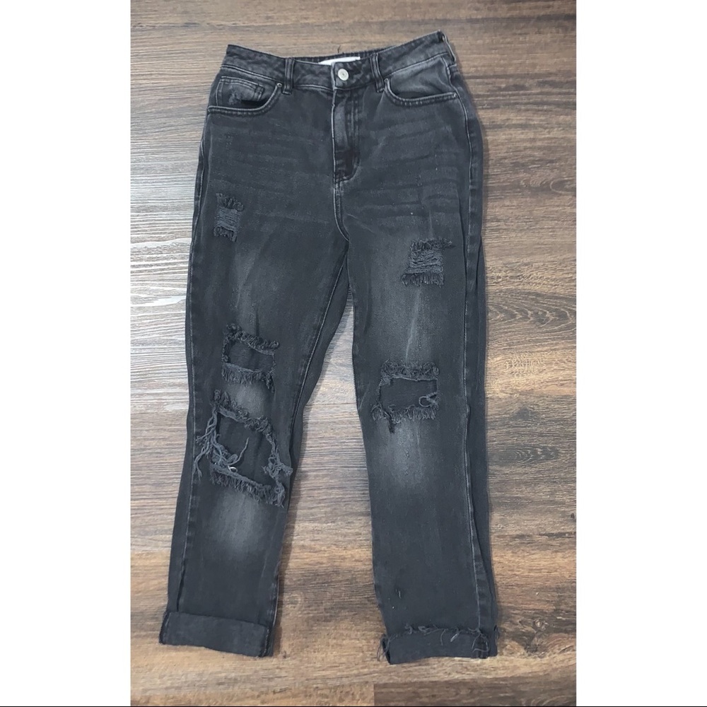 PacSun black ripped mom jeans